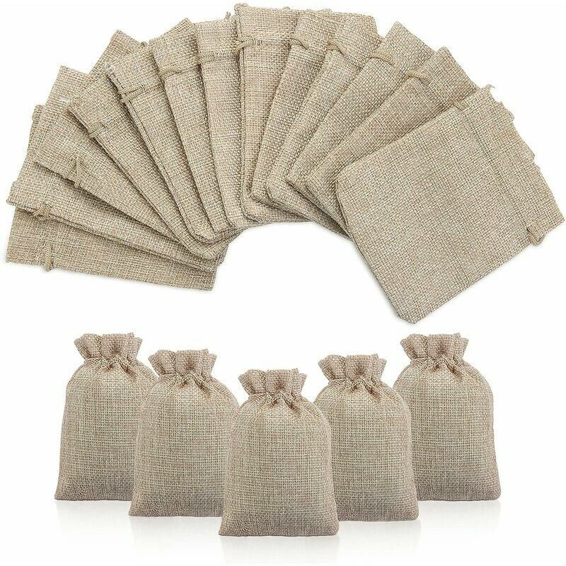 foto del prodotto sacchetto di juta con coulisse, sacchetti di juta, sacchetti regalo con coulisse, sacchetti di lino e canapa, sacchetti in tessuto per confetti,