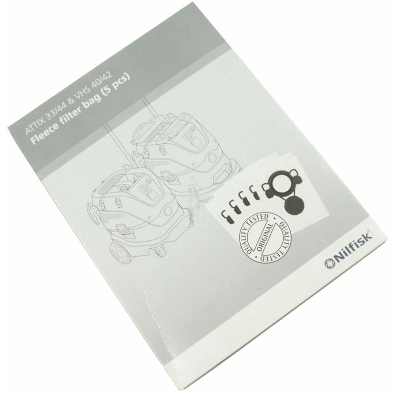foto del prodotto sacchetto filtro in fleece 5 pz attix 33 44 originale aspirapolvere nilfisk 337124