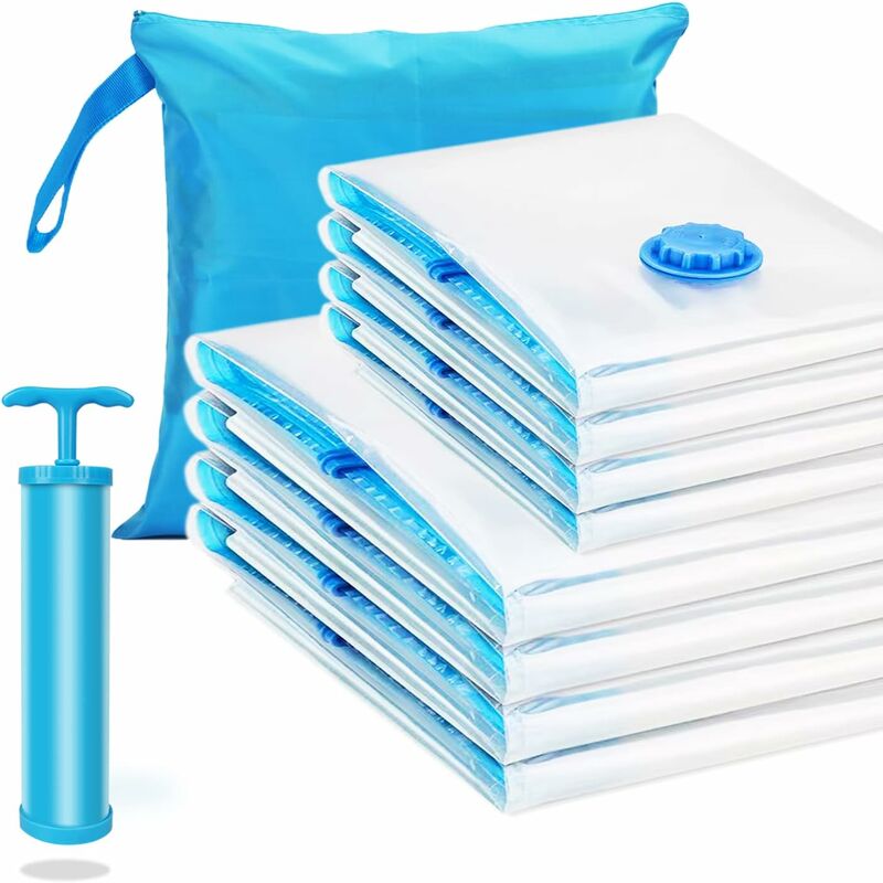 foto del prodotto sacchetto per aspirapolvere vestiti aspirapolvere 11 pezzi set sacchetto di stoccaggio sottovuoto, sacchetto di compressione per riporre i bagagli, biancheria da letto, cuscino, trapunta, guardaroba,