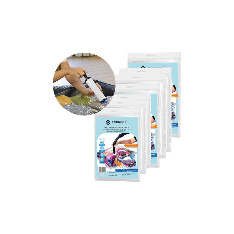 foto del prodotto sacchetto sottovuoto 7 pezzi. copertura per abiti in 3 taglie.