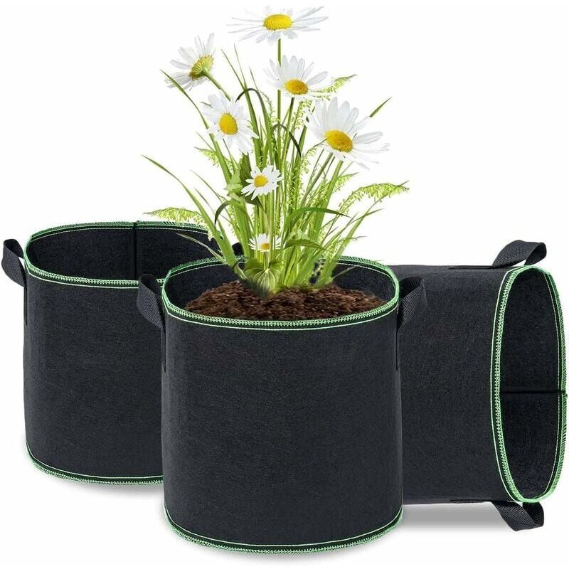 foto del prodotto sacchi per piante, 3 confezioni di sacchetti per la coltivazione in tessuto non tessuto, sacchetti per piantagione, sacchetti per il giardino con