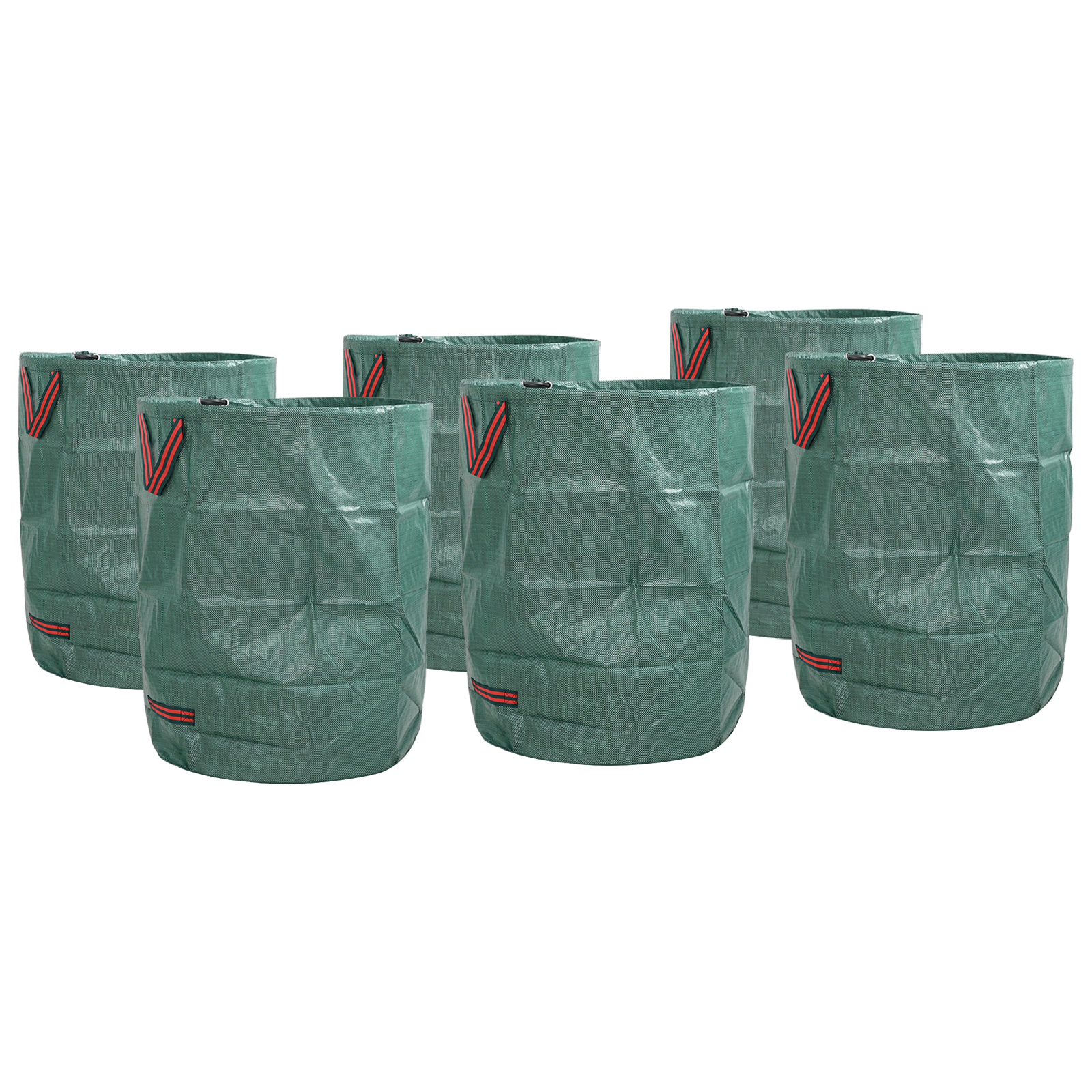 foto del prodotto sacchi per rifiuti da giardino con manici 12 pcs pieghevoli rotondi verdi 300 l