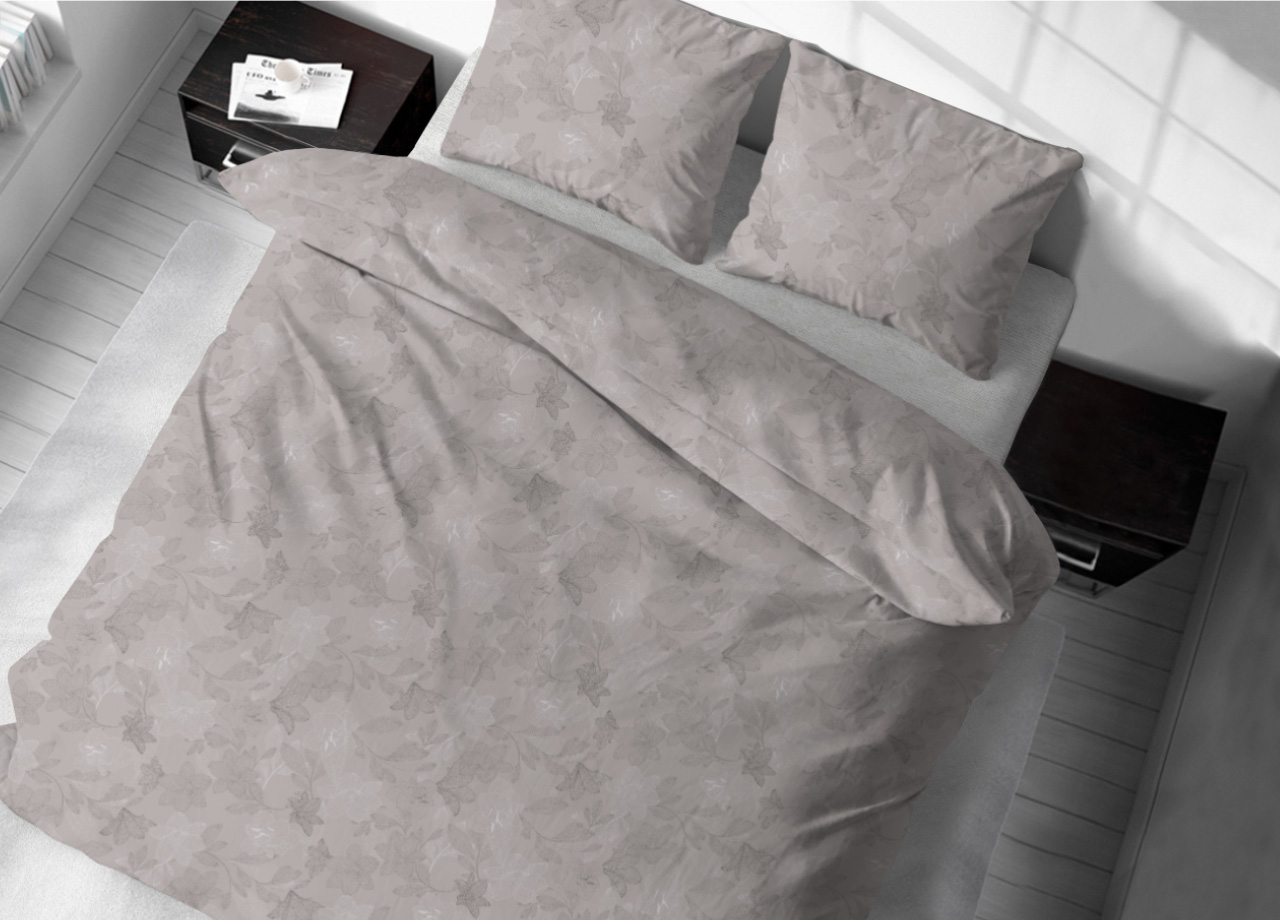 foto del prodotto sacco copripiumino in 100% cotone made italy disegno moderno lily - piazza e mezza - beige