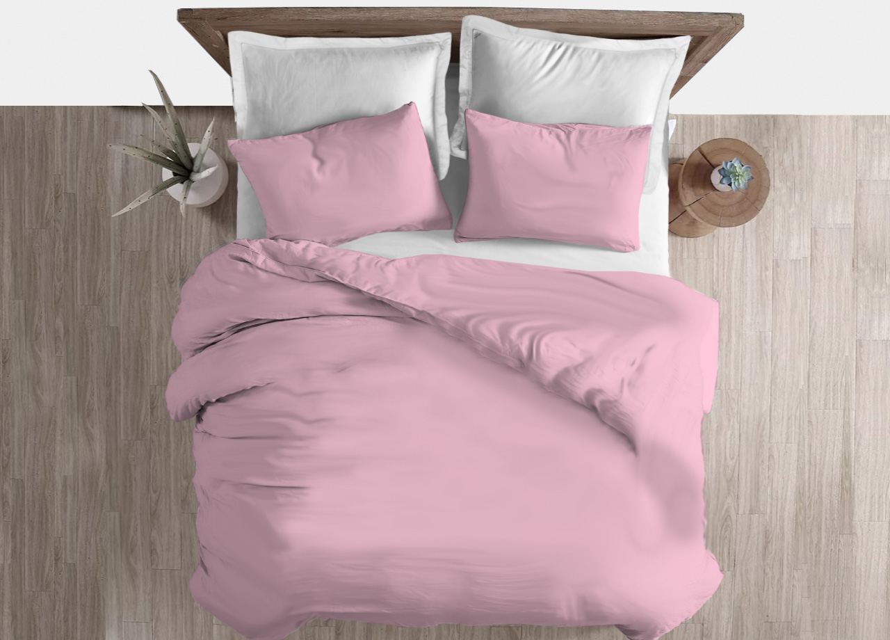 foto del prodotto sacco copripiumino in 100 cotone made italy tinta unita dream family singolo rosa