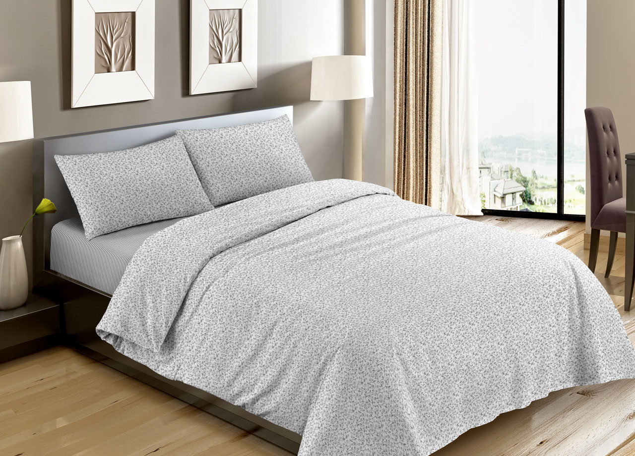 foto del prodotto sacco copripiumino piumone letto in 100 cotone made italy vari disegni rp 2 piazze stefy grigio