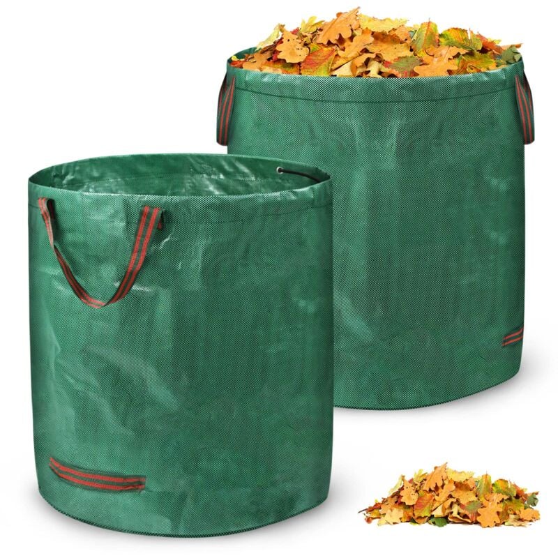 foto del prodotto sacco da giardino 2x 272l stabile pp 150g m con manici riutilizzabile confezione da 2 naizy