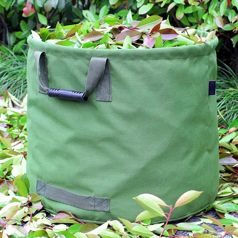 foto del prodotto sacco da giardino resistente da 125 litri con manici, sacco per la raccolta delle foglie verdi in tela militare altezza 45,7 cm, profondit 55,8 cm 