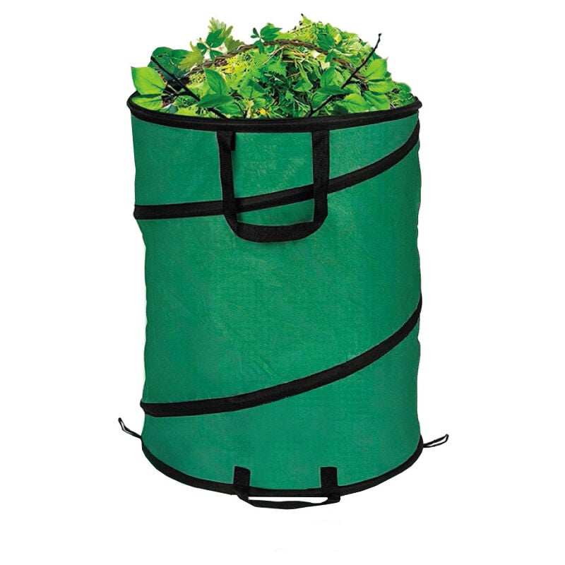 foto del prodotto sacco fogliame contenitore per giardinaggio pieghevole con manici rifiuti 44x53cm