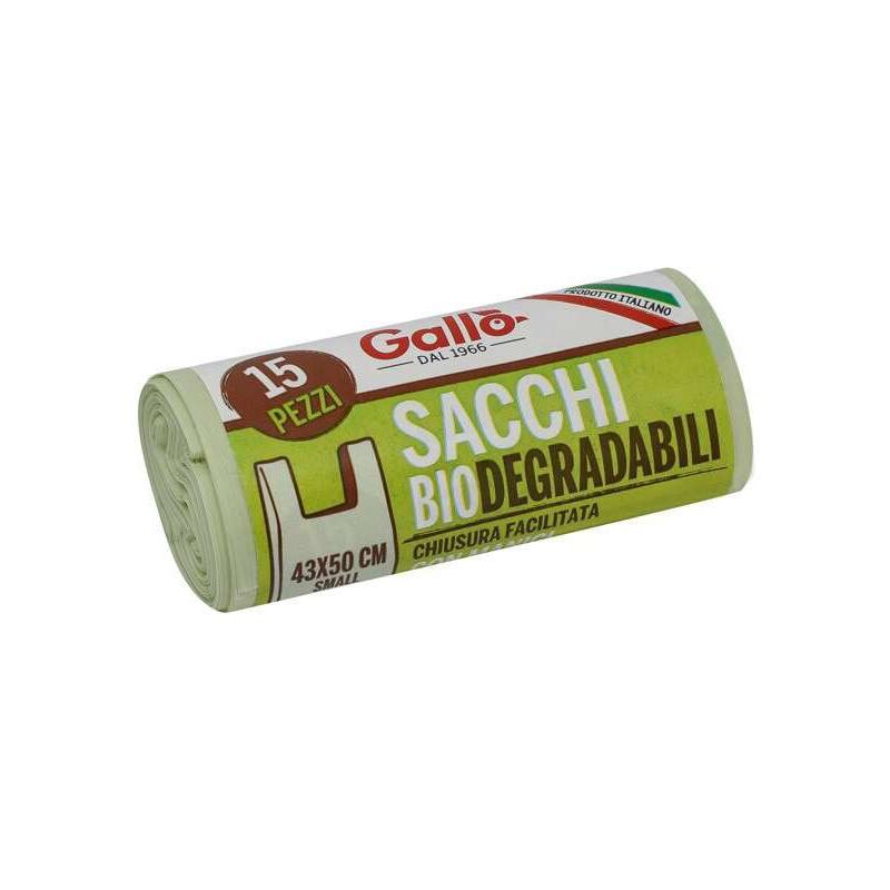 foto del prodotto sacco immondizia bio manici 43x 50 g 8 pz 15 gallo