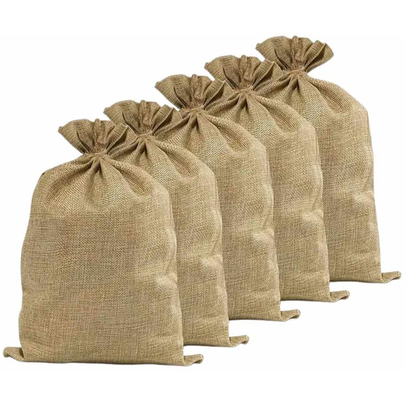 foto del prodotto sacco juta 50 cm x h 70 cm resistente e riutilizzabile set da 5 pezzi