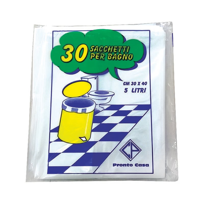 foto del prodotto sacco pattumiera per bagno bianco pz.30 cm.30x40 gr.152