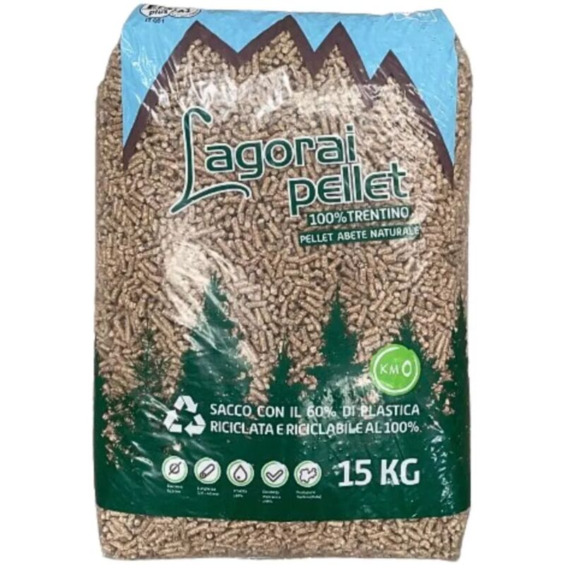 foto del prodotto sacco pellet in legno di abete certificato en plus a1 prodotto in trentino, 15 kg