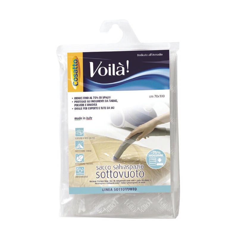 foto del prodotto sacco sottovuoto salvaspazio cm.70x100 ideale per coperte e tute da sci