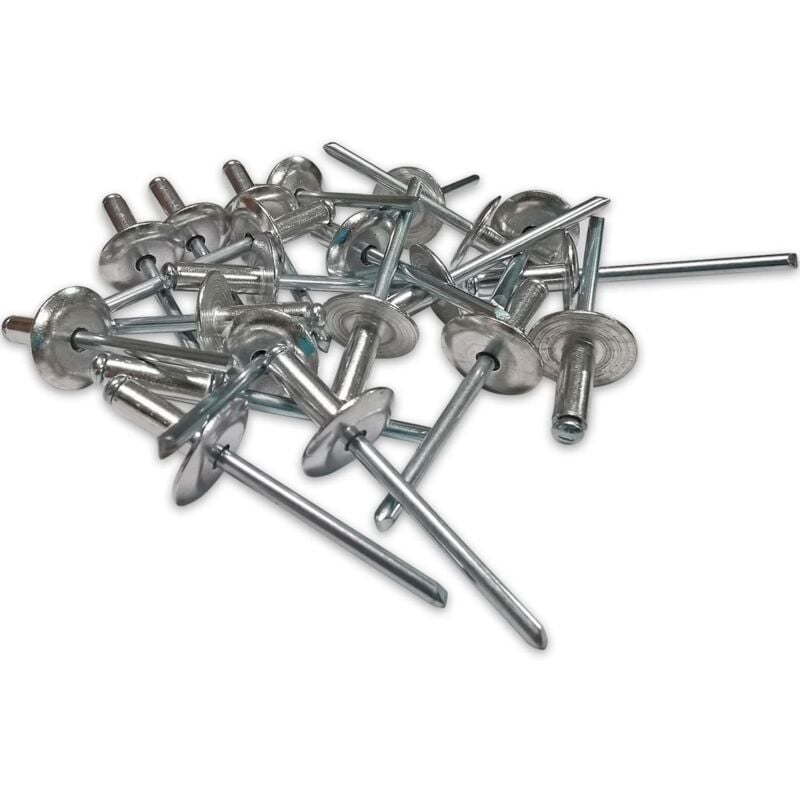 foto del prodotto sacto - 250 rivetti in acciaio a larghezza extra 16 mm testa 4.8 x 14