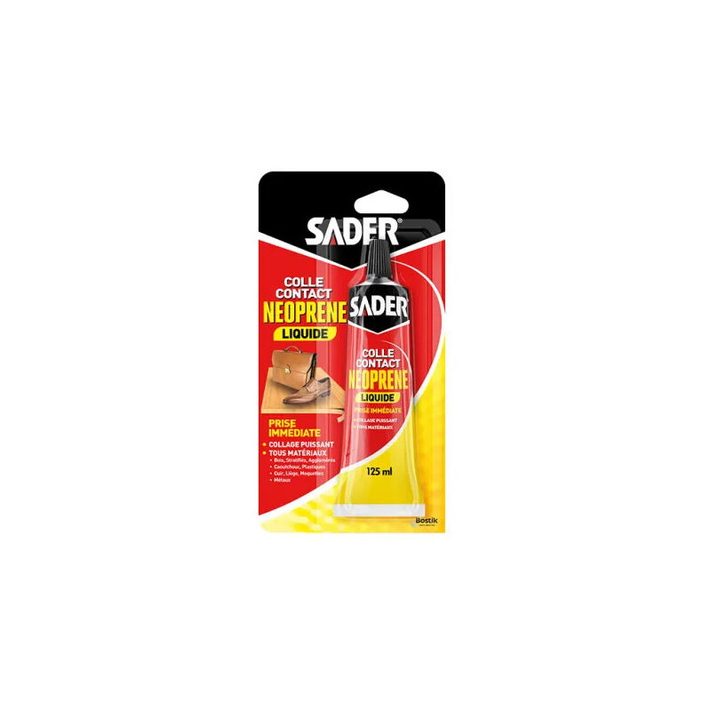 foto del prodotto sader adesivo a contatto in neoprene liquido, tubo da 125 ml.
