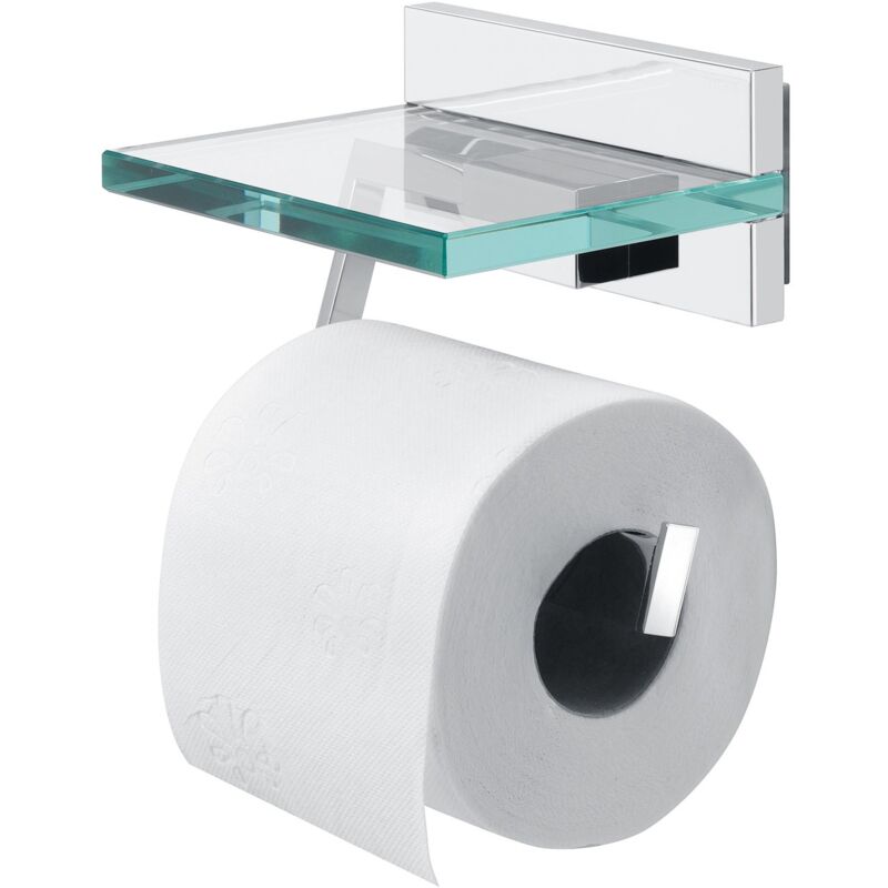 foto del prodotto safira portarotolo con mensola, acciaio inox, cromato, 13 x 12,5 x 10,8 cm tiger