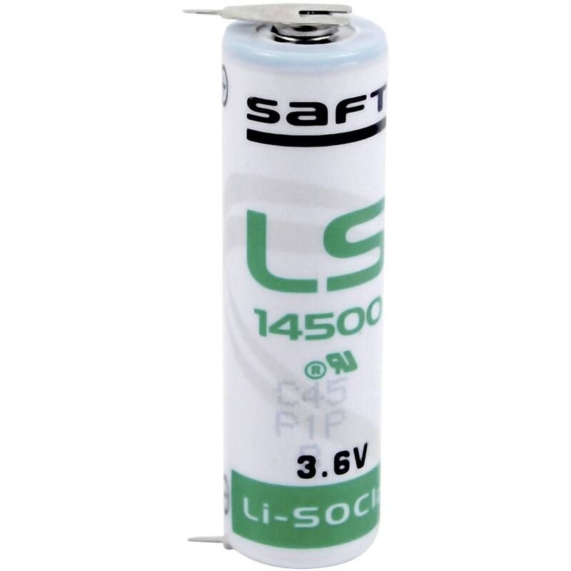 foto del prodotto saft ls 14500 2pf batteria speciale stilo aa terminali a saldare a u litio 3.6 v 2600 mah 1 pz.
