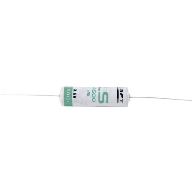 foto del prodotto saft ls 14500 cna batteria speciale stilo aa reofori a saldare litio 3.6 v 2600 mah 1 pz.