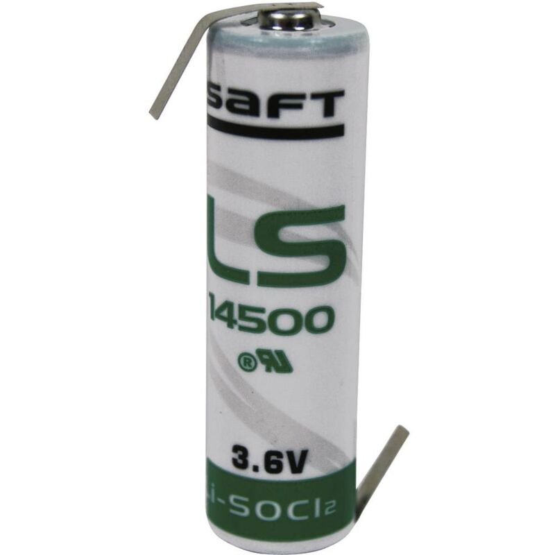 foto del prodotto saft ls 14500 hbg batteria speciale stilo aa linguette a saldare a z litio 3.6 v 2600 mah 1 pz.