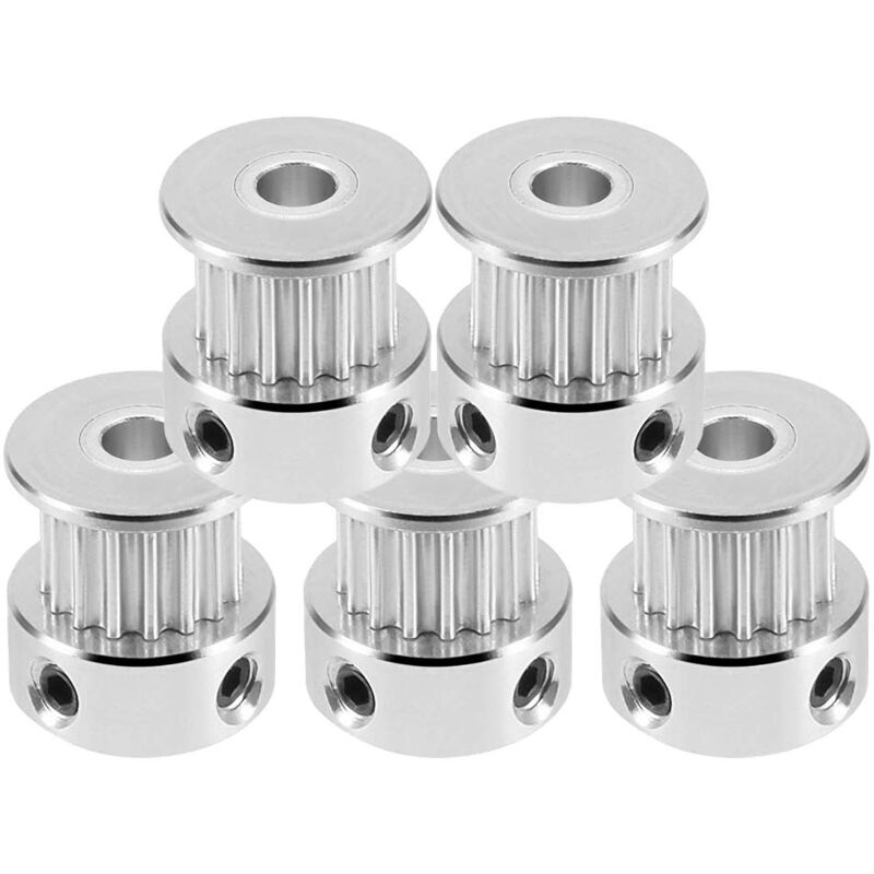 foto del prodotto saipor 5 dischi dentati gt2 a 16 denti, foro 5 mm, in alluminio gt2, puleggia per stampante 3d reprap 6 mm larghezza cinghia dentata