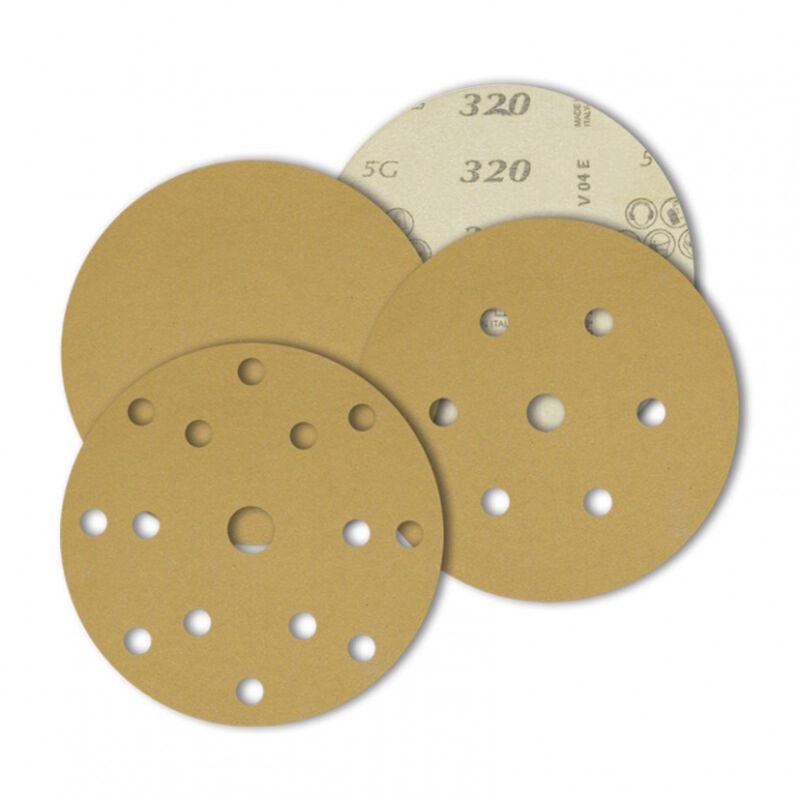 foto del prodotto sait ac d vel 5g disco con velcro abrasivo 15 fori diametro 150 mm 50 pezzi