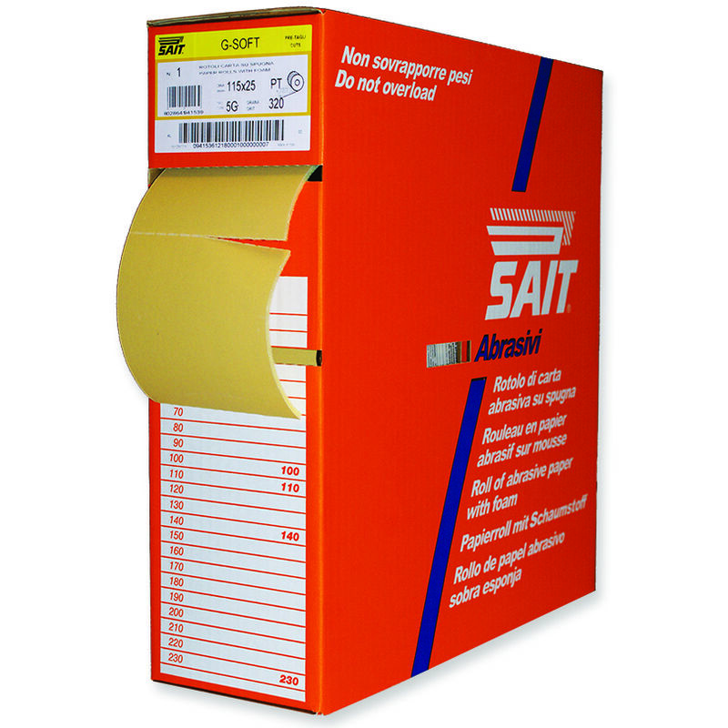 foto del prodotto sait carta abrasiva ri saitac sof 5g mm. 115x25 mt. grana 400