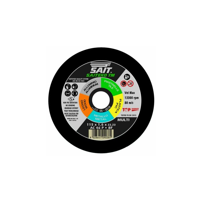 foto del prodotto sait disco abrasivo ek winner tm impiego universale mm. 115x1,6x22,23 20 pz