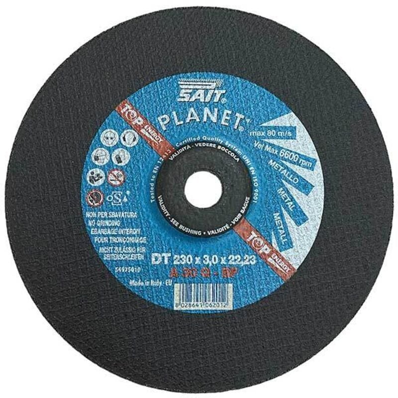 foto del prodotto sait disco da taglio per metallo per smerigliatrici 230x3x22,23mm