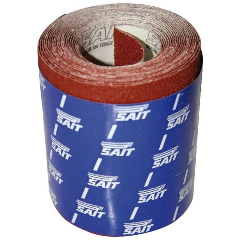 foto del prodotto sait saitac grana 100 carta vetrata abrasiva per legno ferro smalto vernici 1mt larghezza 120mm