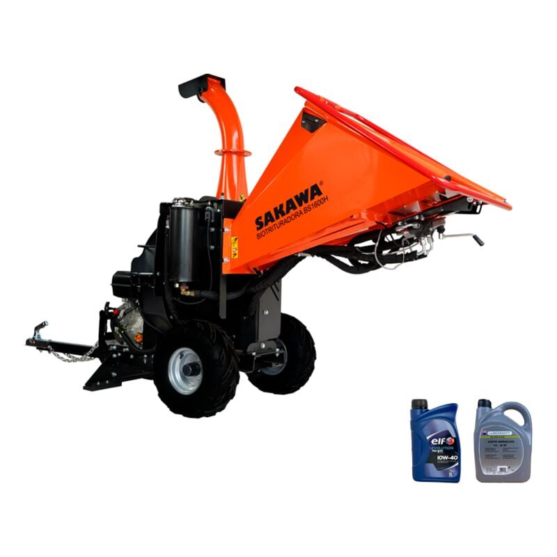 foto del prodotto sakawa - biotrituratori scoppio bs1600 motore 15cv + olio idraulico + olio 4 tempi