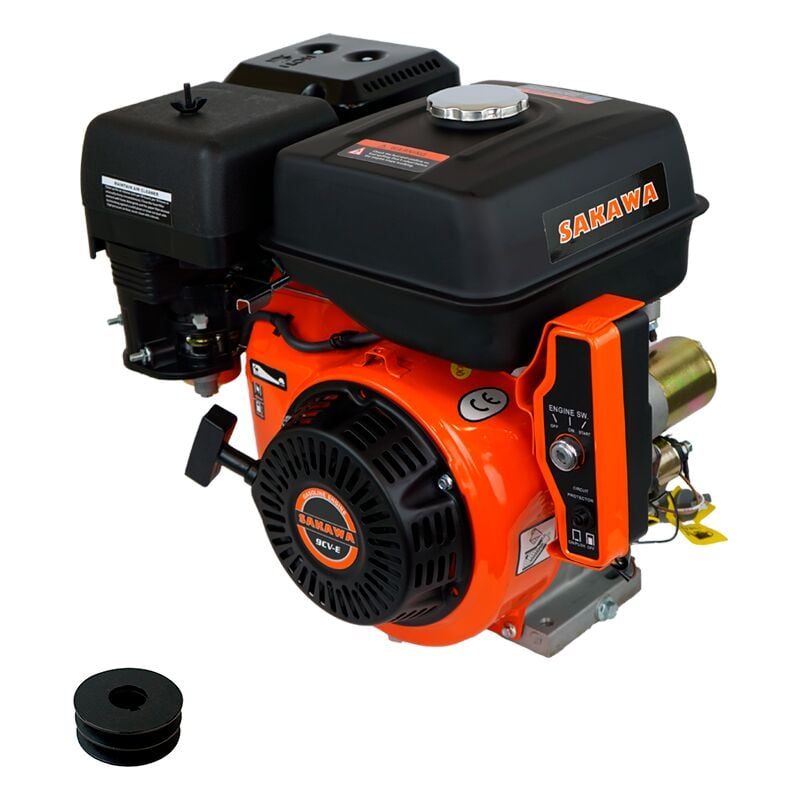 foto del prodotto sakawa motore benzina 4 tempi 270cc 9cv avviamento elettrico puleggia motore 25mm f