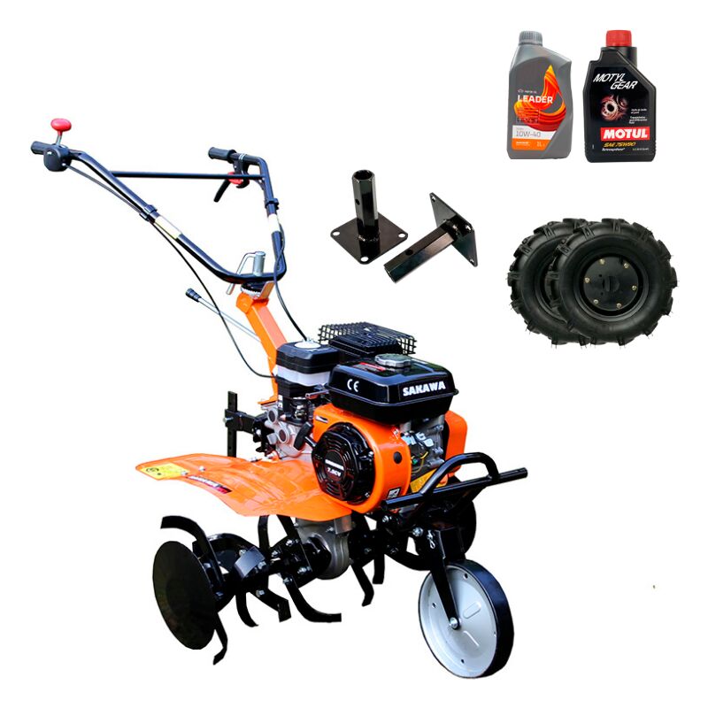 foto del prodotto sakawa motozappa avviamento manuale 7.5cv 3v ruote mangoni olio