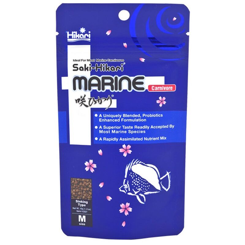 foto del prodotto saki hikari marine carnivore sinking type m 40gr mangime affondante per pesci marini