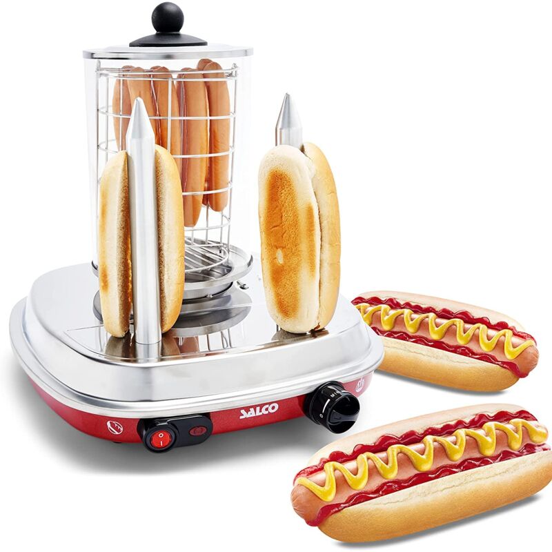 foto del prodotto salco sho 6 hotdog maker, acciaio inossidabile, colore rosso
