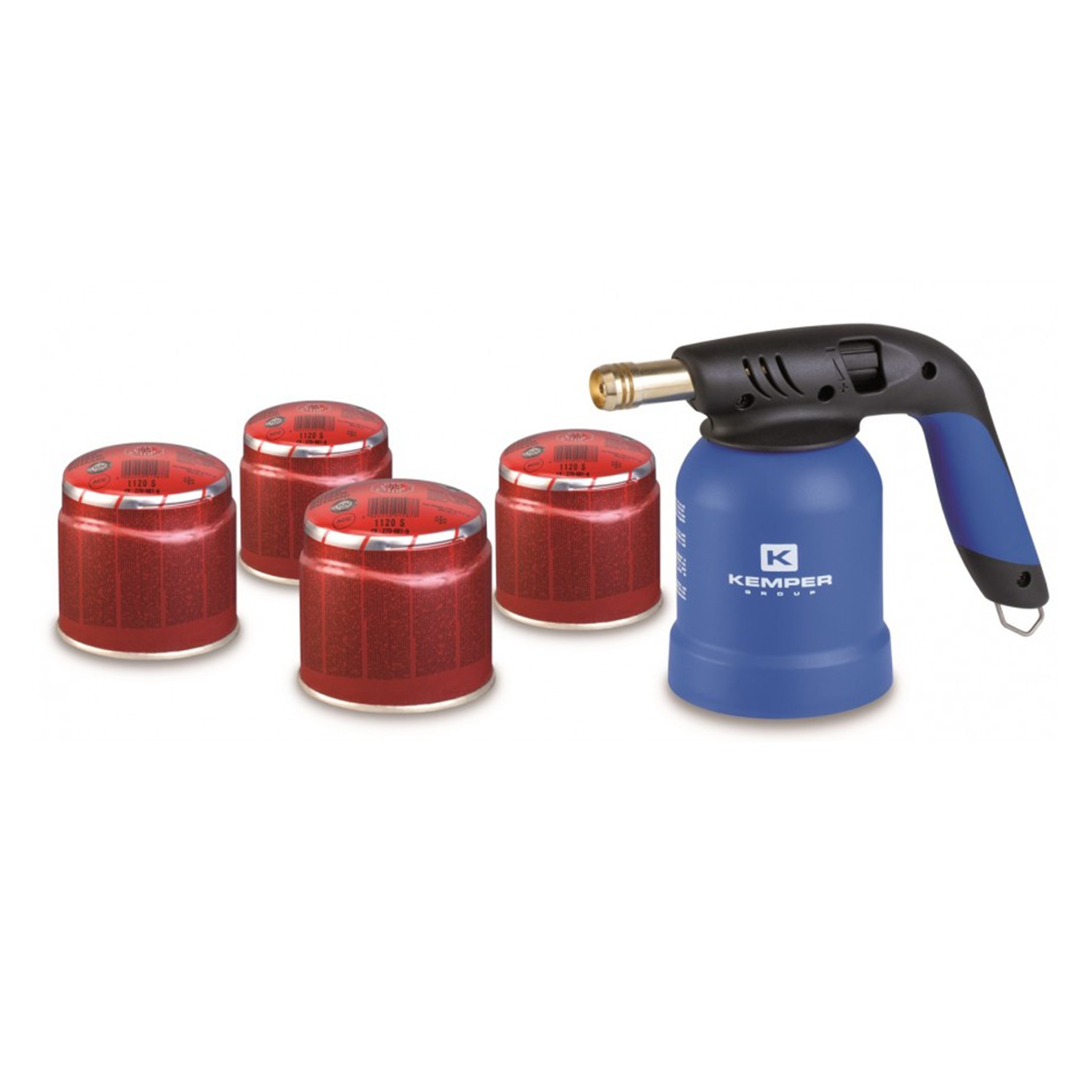 foto del prodotto saldatore bruciatore a gas 4 cartucce cannello con fiamma ossidrica kemper ke2019sets