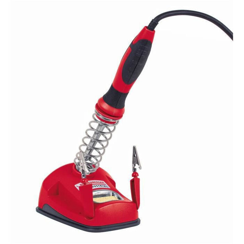 foto del prodotto saldatore con supporto 30w inclusi 2 punte, filo da saldare e spugna rosso rothenberger