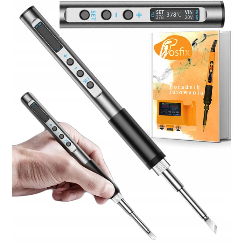 foto del prodotto saldatore di precisione rosfix nanopro np65w con riscaldatore oled usb t12 65w integrato