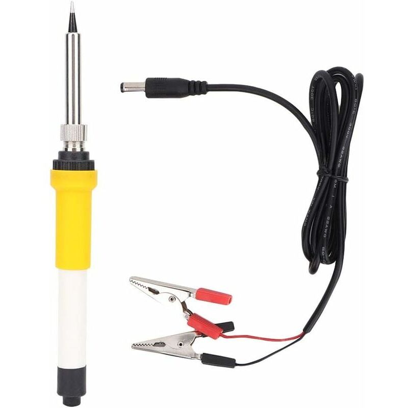 foto del prodotto saldatore per ferri da stiro, dc 12v 60w saldatore elettrico portatile con clip a coccodrillo per auto, autoalimentato