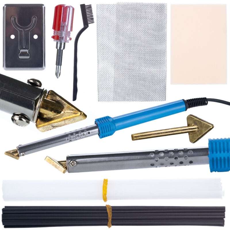 foto del prodotto saldatore tipo ferro blue lark 80w bl80w con un set di accessori plastica, rete serie electric s