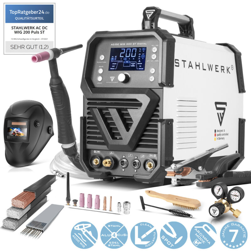 foto del prodotto saldatrice ac dc tig 200 st digitale completamente equipaggiata 200 a tig mma stahlwerk