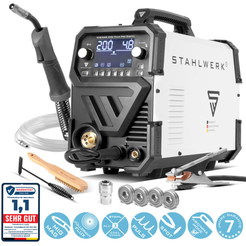 foto del prodotto saldatrice ad arco mig mag 200 spot puls pro digital igbt 200 a stahlwerk