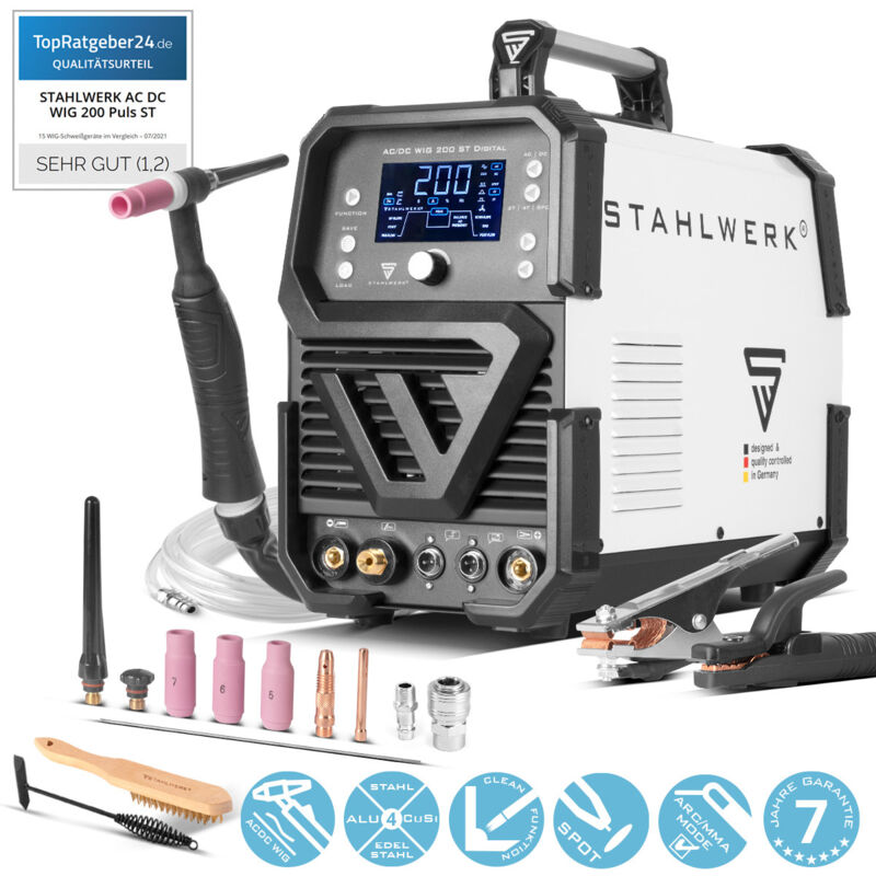 foto del prodotto saldatrice combinata digitale stahlwerk ac dc tig 200 st 200 a