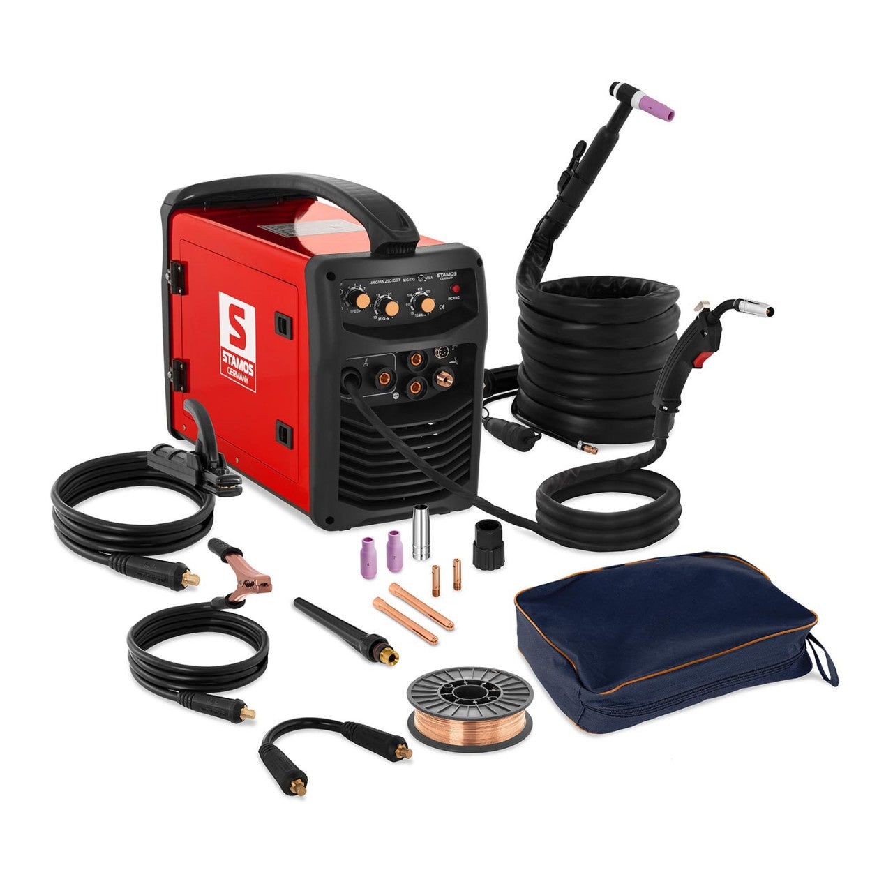 foto del prodotto saldatrice combinata multiprocesso filo animato con elettrodo rivestito s-migma 250.igbt (mig/mag/mma/tig/fcaw, 230 v, 50 hz, 250 a, hot start, protezione da sovraccarico) 14 0003044