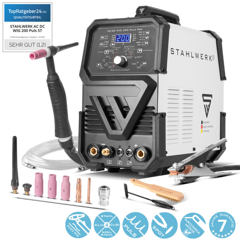foto del prodotto saldatrice digitale ac dc tig 200 pulse pro igbt inverter 200a stahlwerk