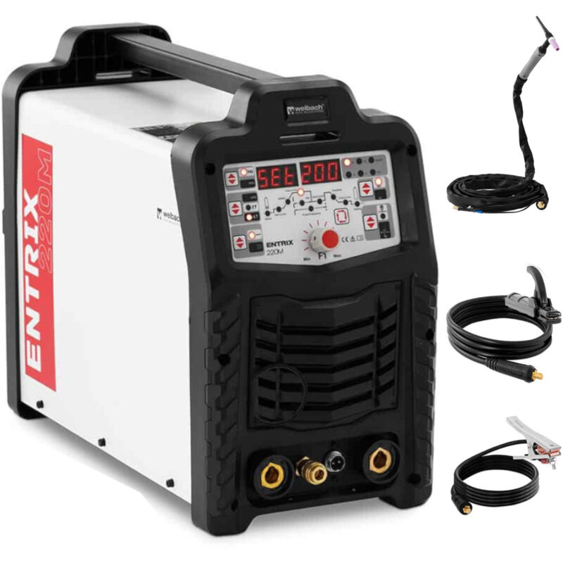 foto del prodotto saldatrice digitale per alluminio entrix tig hf ac dc puls mma 200a 230v