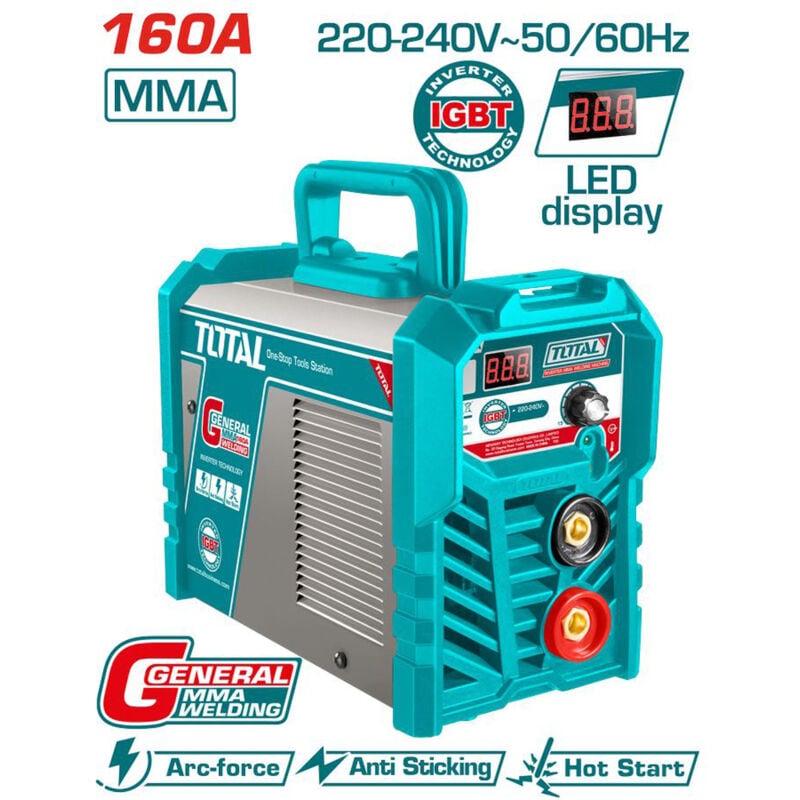 foto del prodotto saldatrice inverter igbt a elettrodo 10 160a 230v saldatura accessori total