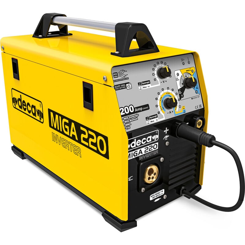 foto del prodotto saldatrice inverter multiprocesso mig mag no gas mma tig miga 220 deca