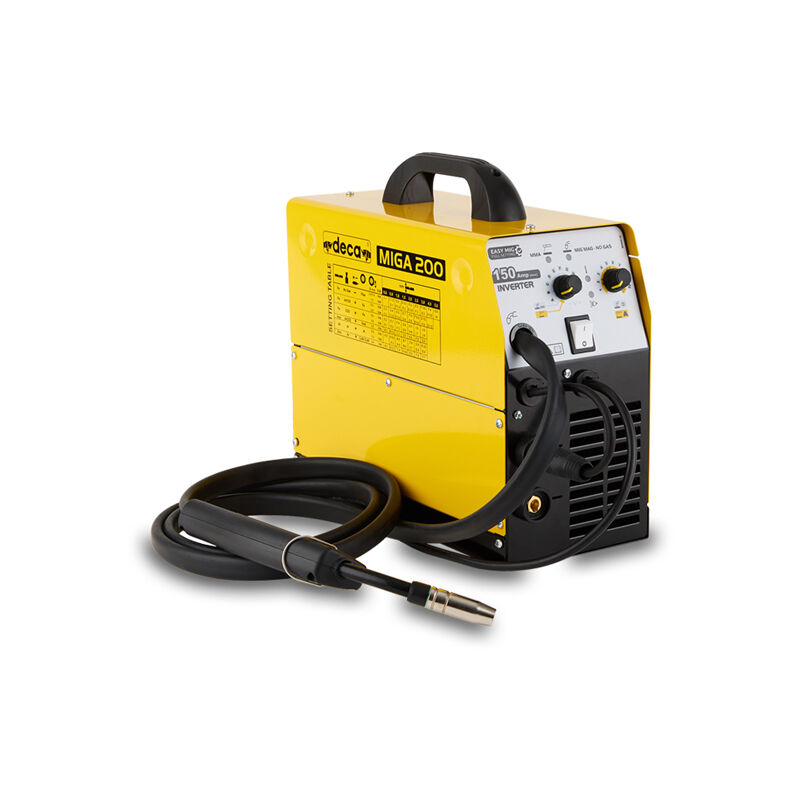 foto del prodotto saldatrice inverter saldatura a filo mig mag no gas mma 150ah miga 200 deca