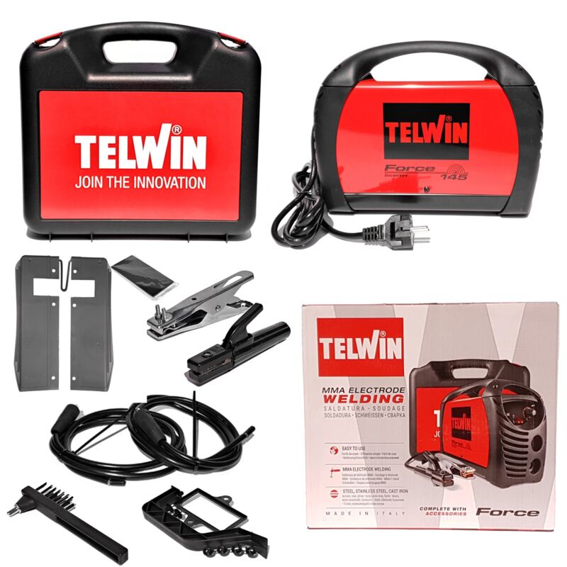 foto del prodotto saldatrice inverter telwin force 145 con valigetta 815856