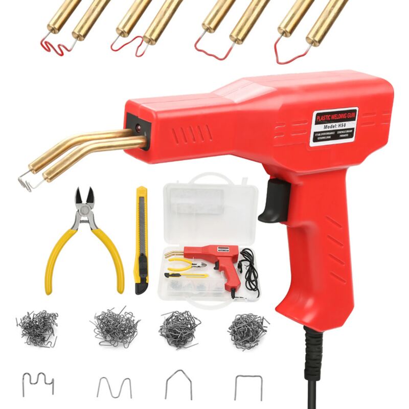 foto del prodotto saldatrice per plastica, kit di riparazione per plastica per auto, 50 w 200 pezzi di clip per paraurti per auto